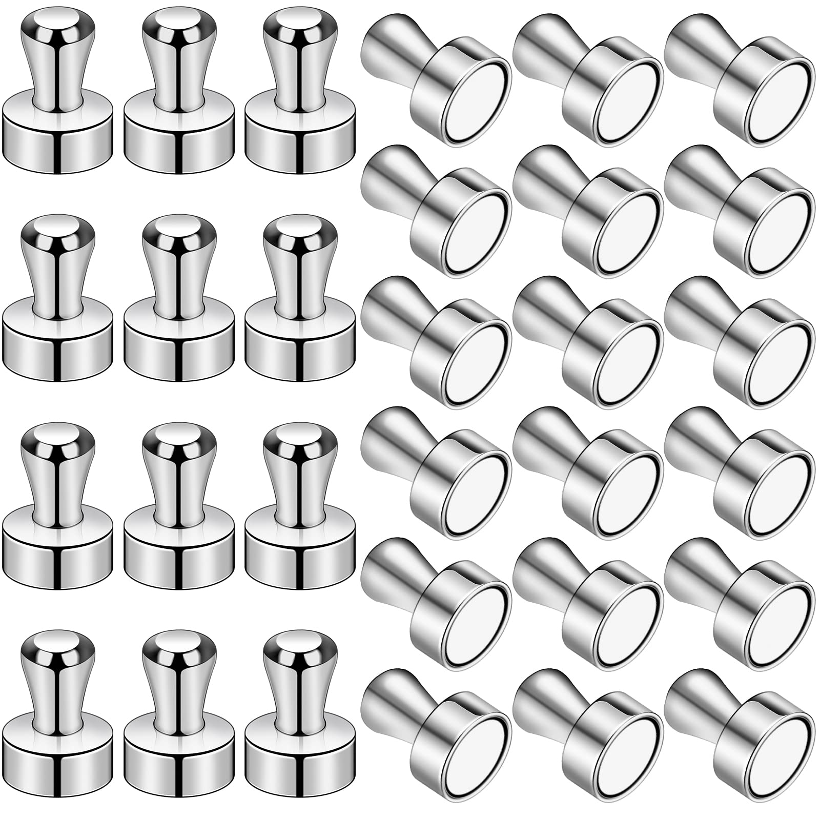 LOVIMAG imanes para nevera, conjunto de 30 piezas en plata, ideal para notas.