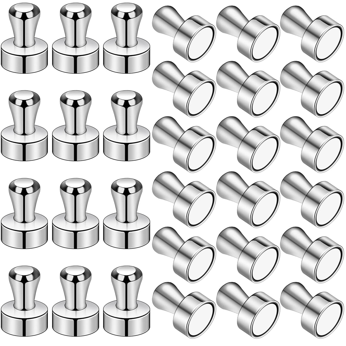 LOVIMAG imanes para nevera, conjunto de 30 piezas en plata, ideal para notas.