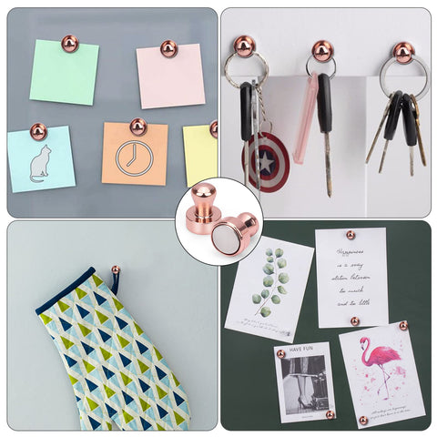 Imanes LOVIMAG en dorado rosado, ideales como regalo decorativo y funcional.