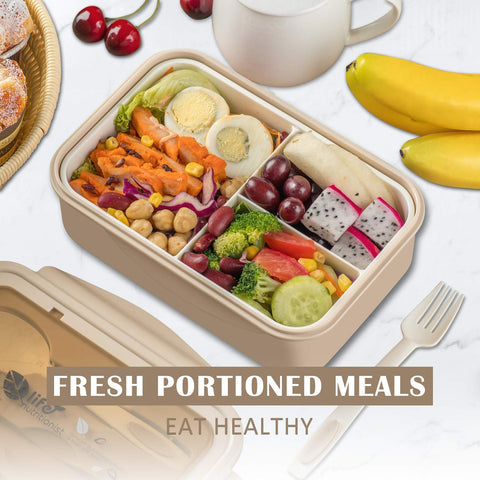 LOVINA bento con cubiertos incluidos, solución de almuerzo todo en uno