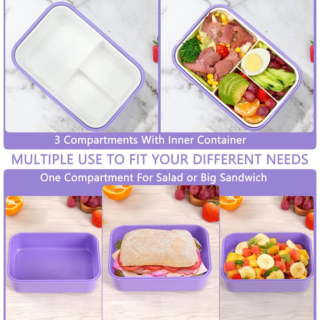 LOVINA caja bento con dimensiones 7.8 x 5.1 x 2.7 pulgadas.