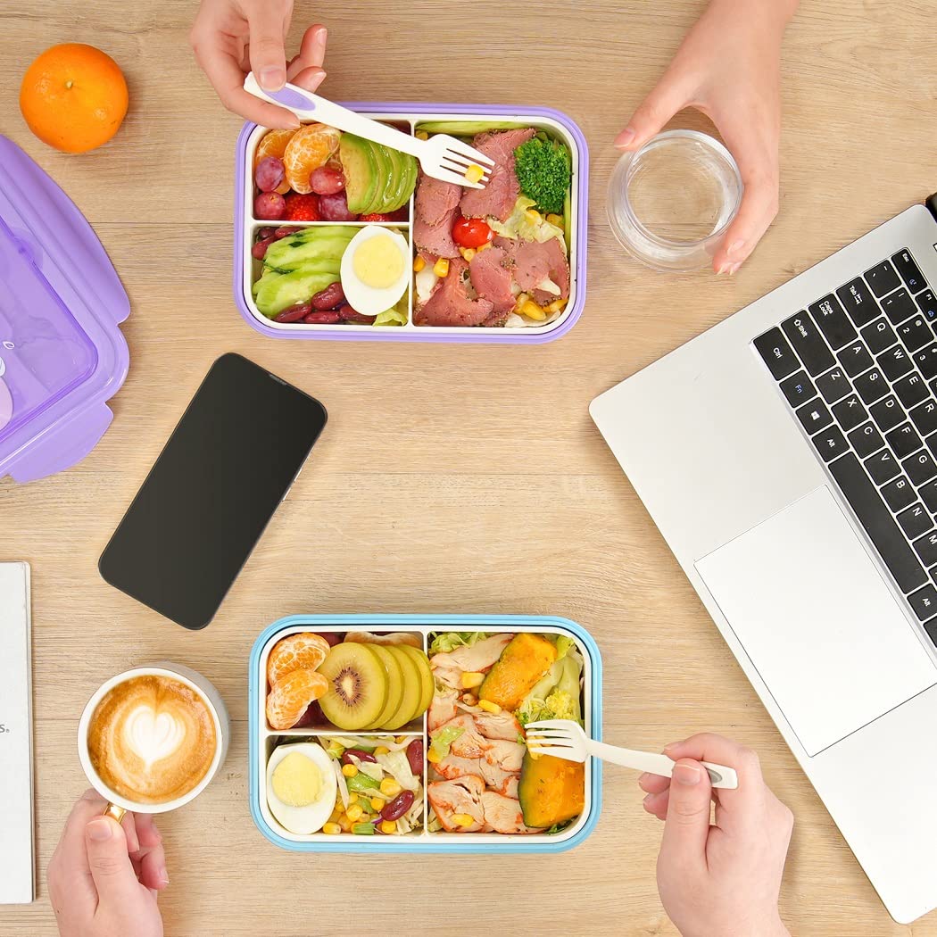 LOVINA caja bento incluye cubiertos integrados para comer en cualquier lugar.