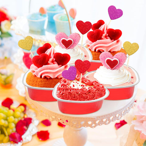 Lovinland molde corazón de aluminio con tapa, facilita transportar cupcakes a fiestas.