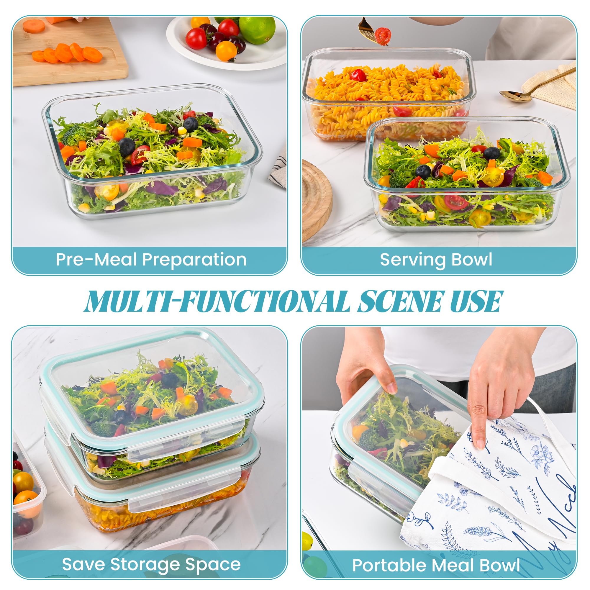 LOVYANXUE almacenamiento seguro de frutas y sobras con diseño apilable.