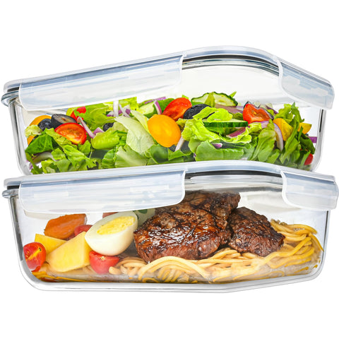 LOVYANXUE contenedores de vidrio grandes 78 onzas para almacenamiento de alimentos con tapa hermética