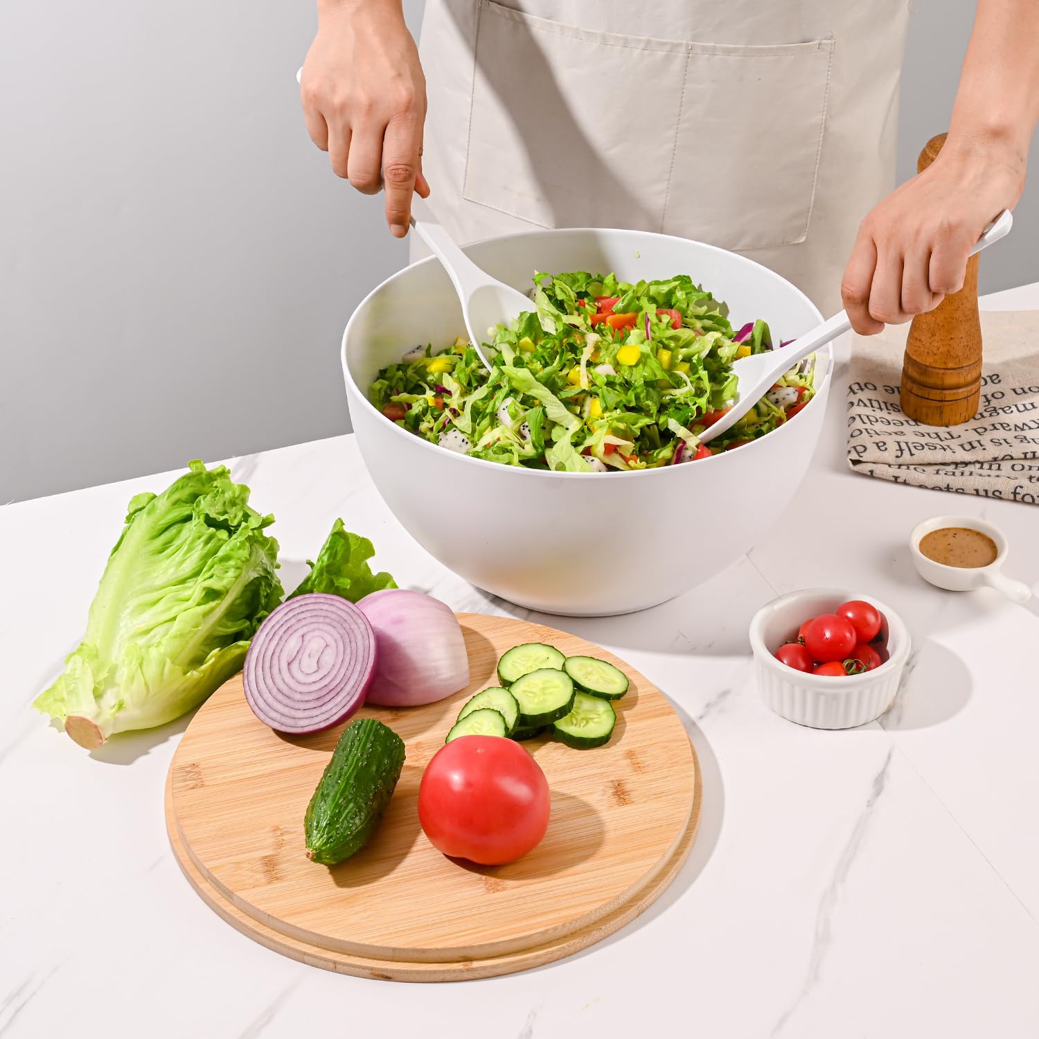 LOVYANXUE uso versátil: sirve ensaladas, frutas, pastas o aperitivos