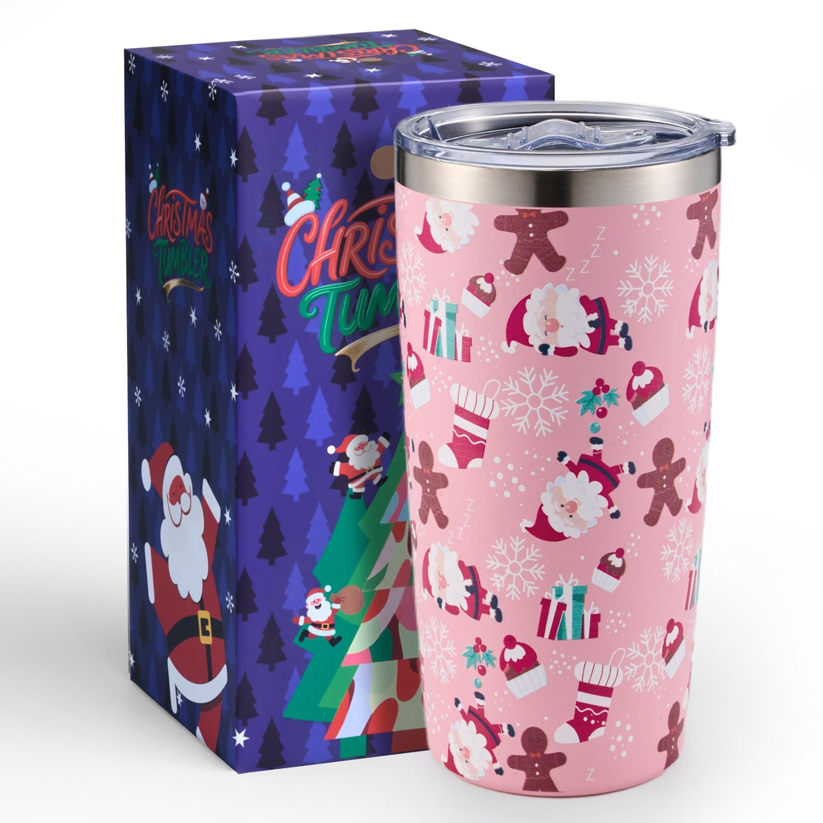 Lovydro taza navideña 20oz con tapa para llevar caliente en viajes