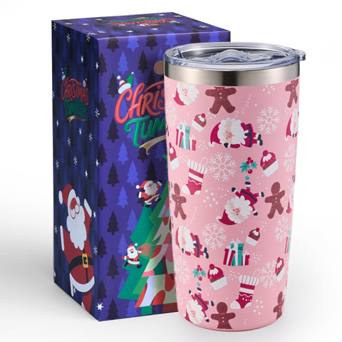 Lovydro taza navideña 20oz con tapa para llevar caliente en viajes