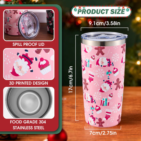 Lovydro termo navidad 20oz tapa deslizante, cierre a prueba salpicaduras.