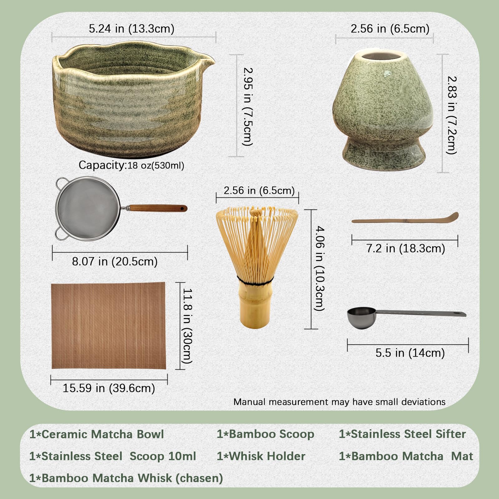 LOYAL SEA set de matcha tamiz-acero-inoxidable para tamizado uniforme