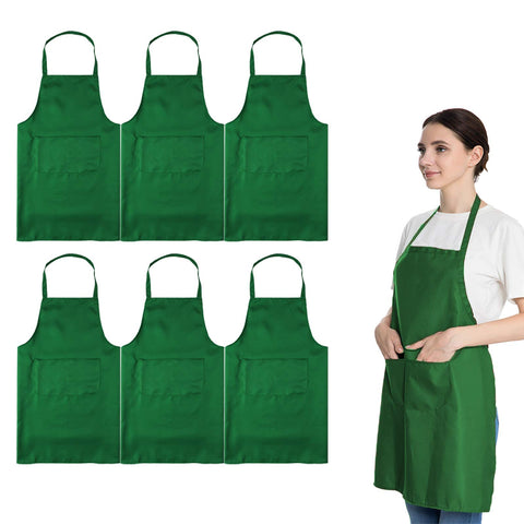 Delantal LOYHUANG verde liso 6 piezas, ideal para cambios rápidos en la cocina