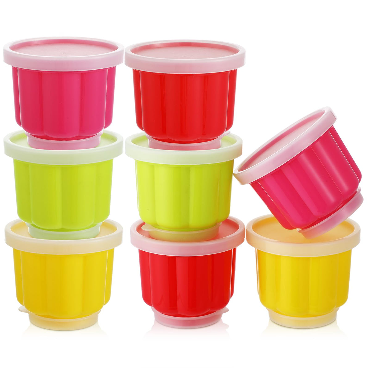 Moldes LOYIM rojos para postre con tapas, porciones individuales.
