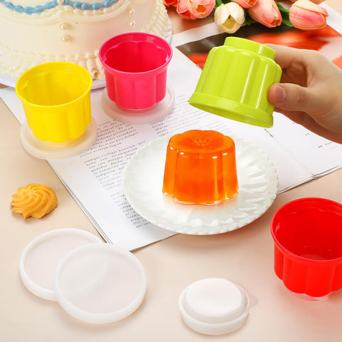 Moldes LOYIM rosas para gelatina, porciones individuales listas para servir.