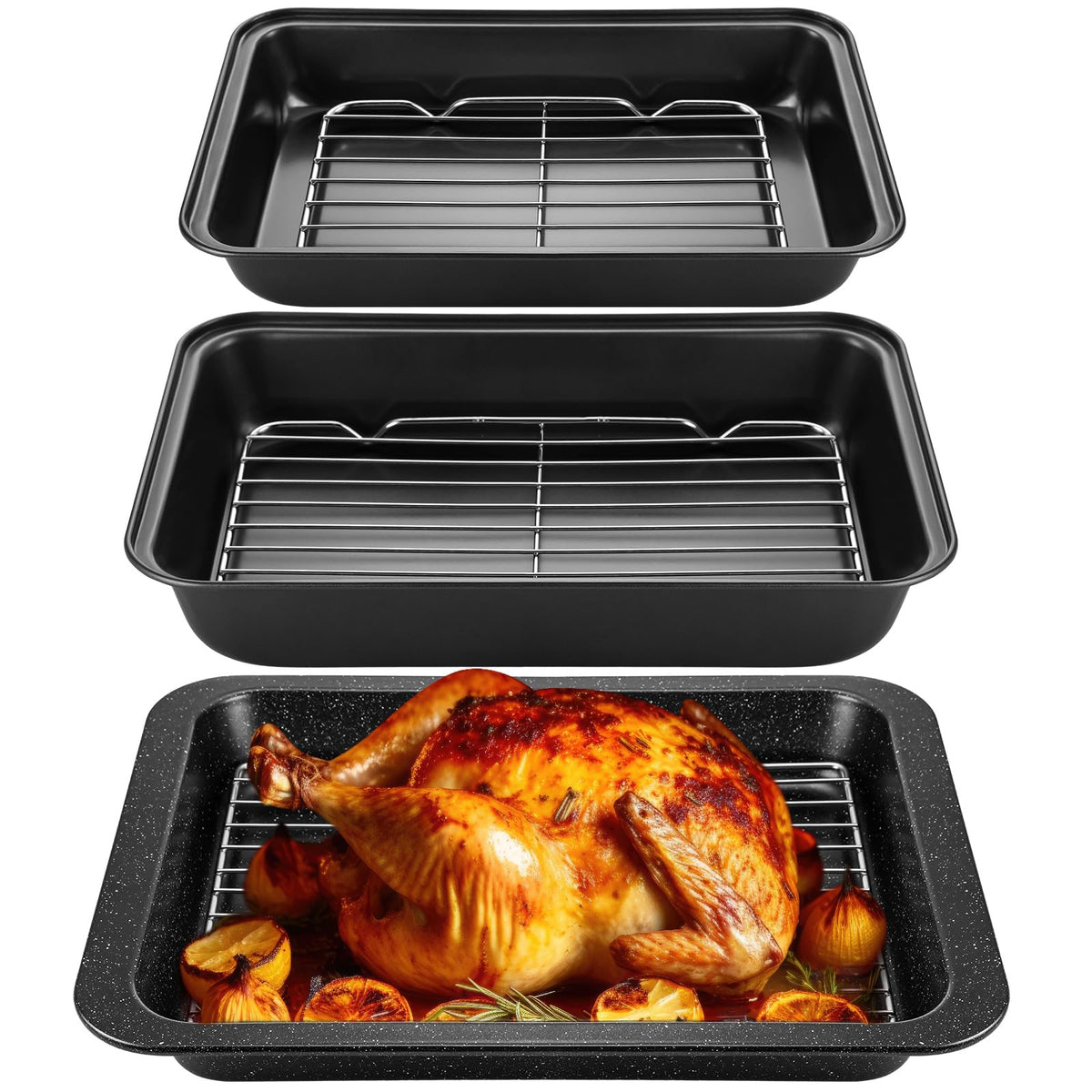 Bandeja LOYIM gran tamaño 14x11 con rejilla para hornear uniforme.