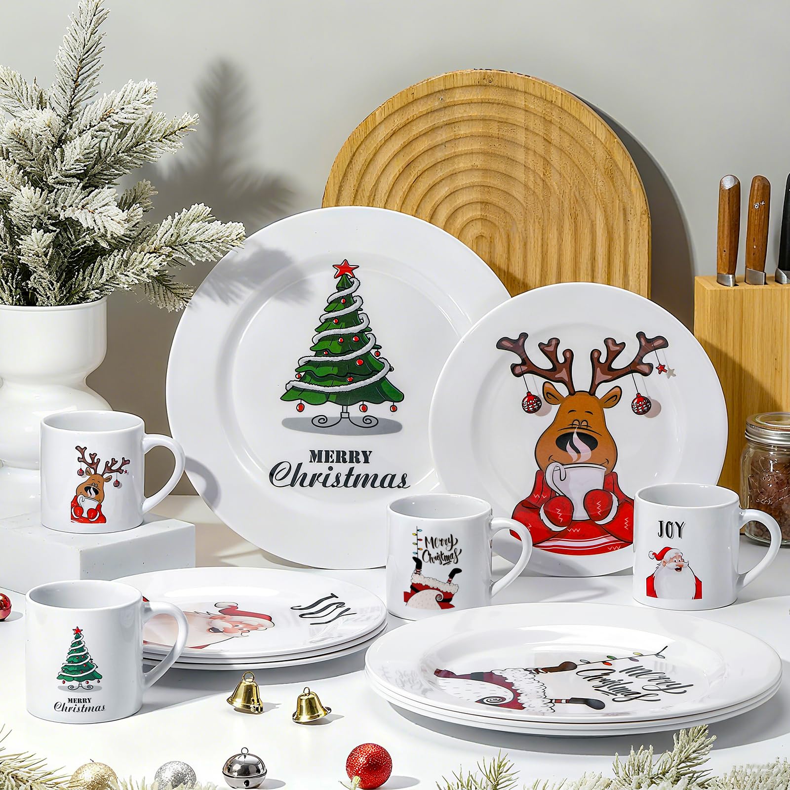 LOYIM diseño clásico navideño, eleva la decoración de la mesa