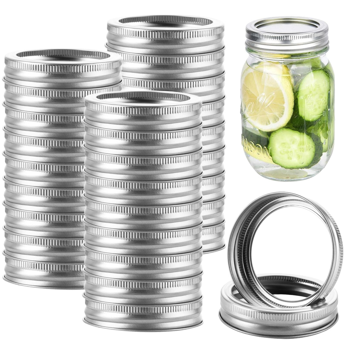 Anillo LOYORTY para tarro Mason, boca regular, 70 mm, cierre práctico para conservar alimentos.