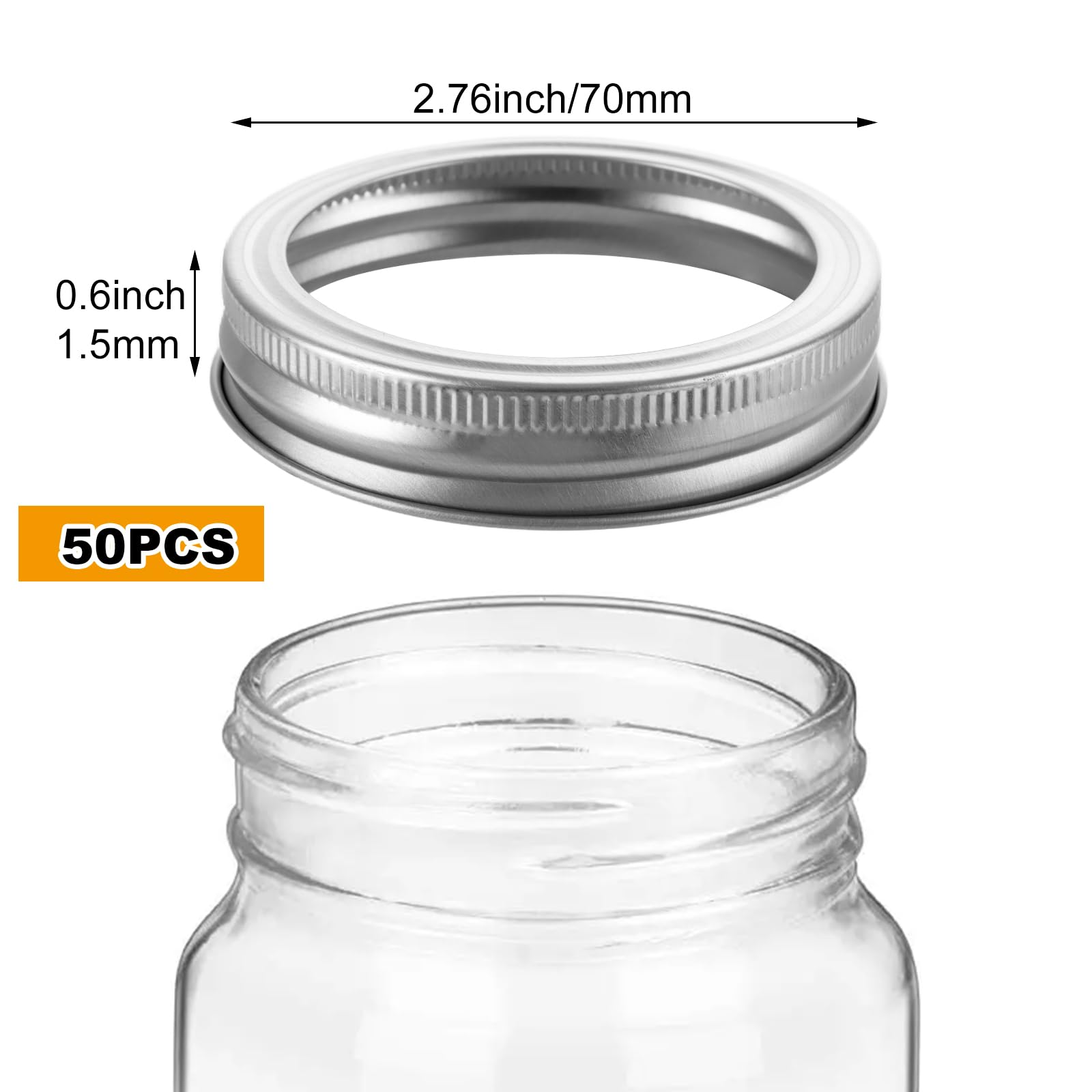 Bandas LOYORTY de repuesto para tarros, boca regular, 70 mm, fácil de usar.