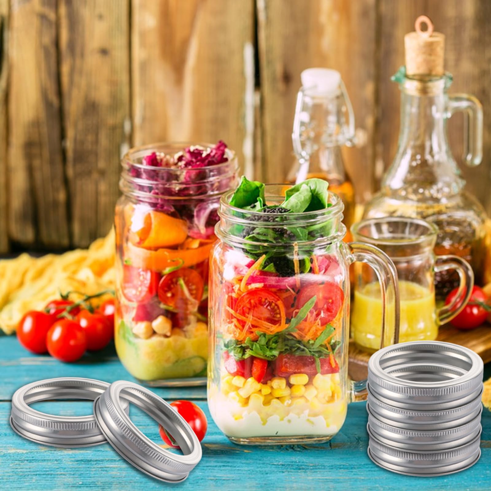 Uso versátil LOYORTY: frutas, dulces y bebidas en tarros de 70 mm.