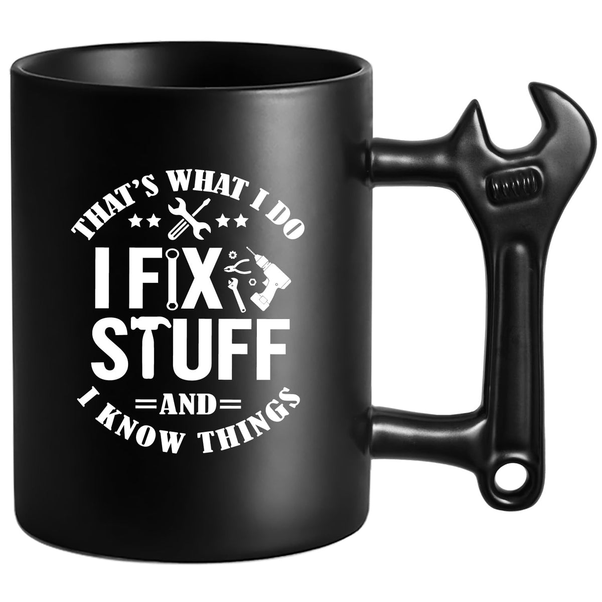 Taza LOZACHE con manija de llave, perfecta para café matutino y estilo único.