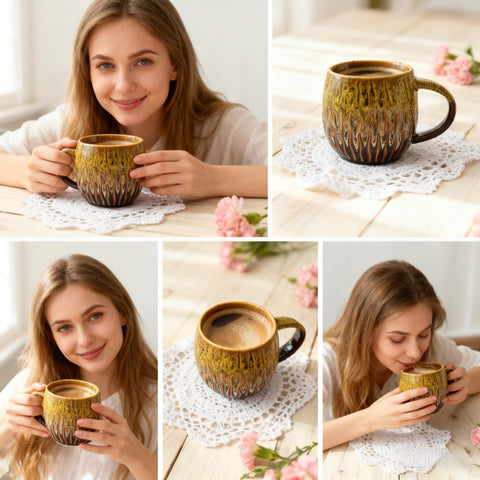 Taza lpylxingyan base-estable que evita vuelcos en la mesa.