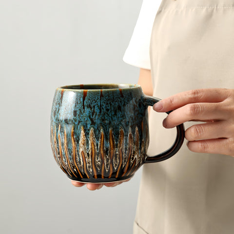 lpylxingyan taza cafe 20 onzas raku azul: acabado raku único para tu café diario.