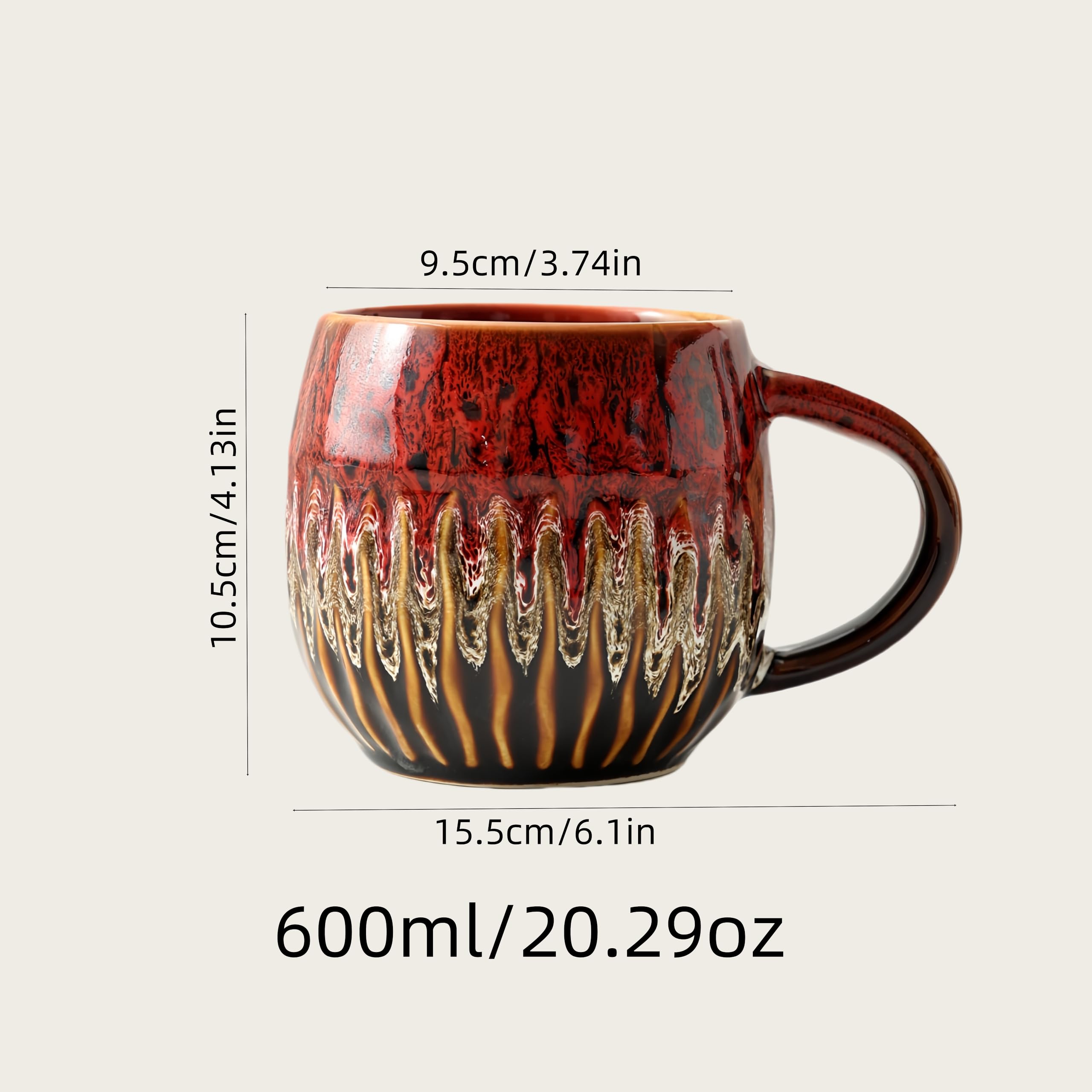 lpylxingyan es una taza cerámica de 20 onzas con capacidad de 600 ml para latte.