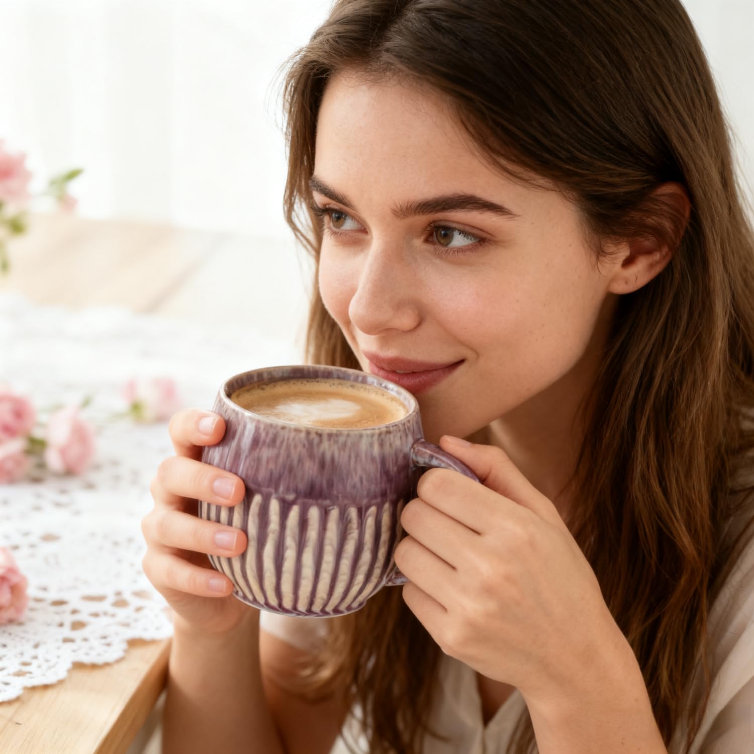Detalles Raku visibles en lpylxingyan, regalo perfecto para amantes del café.