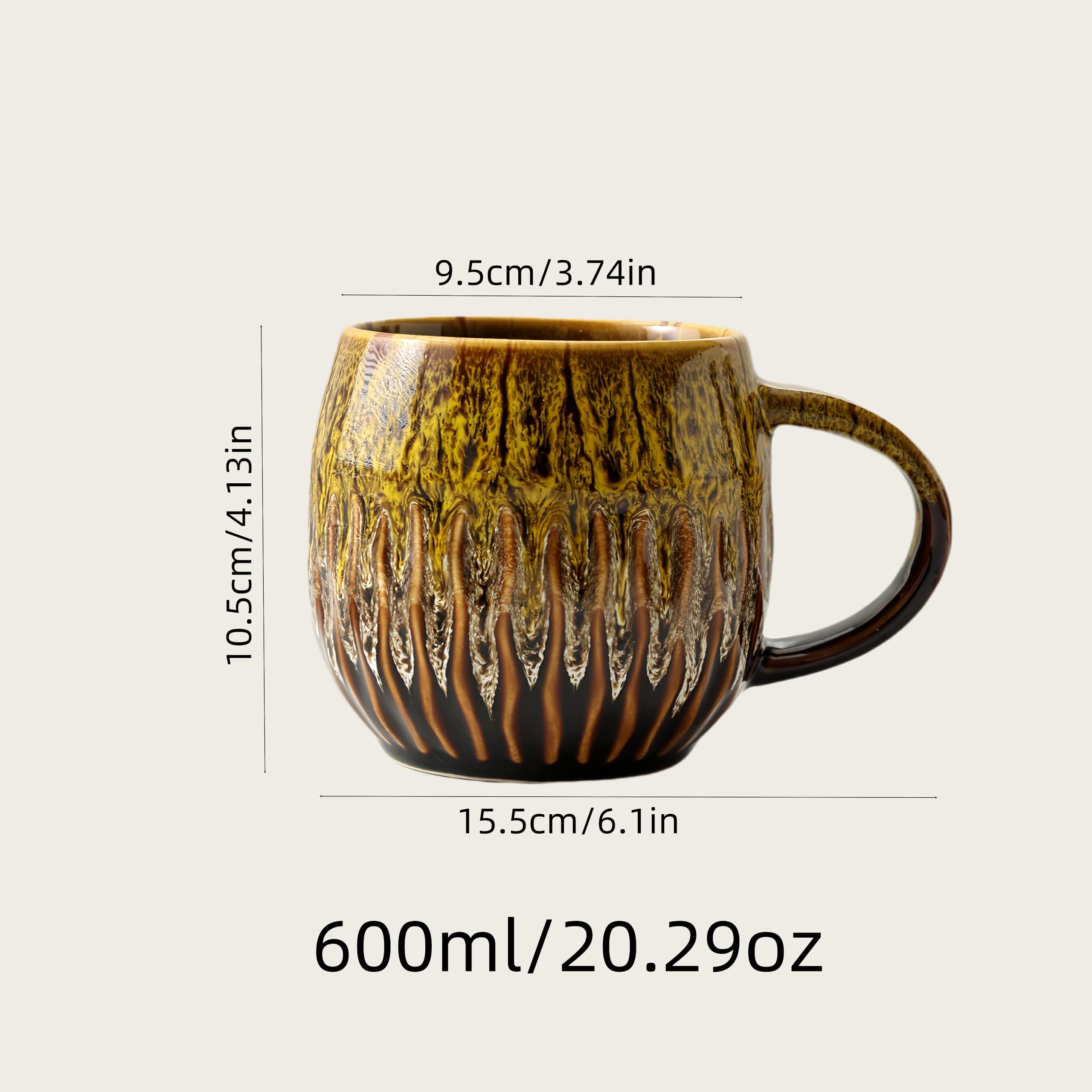 Taza lpylxingyan veinte onzas, capacidad seiscientos mililitros, perfecta para cafés con leche y tés grandes.