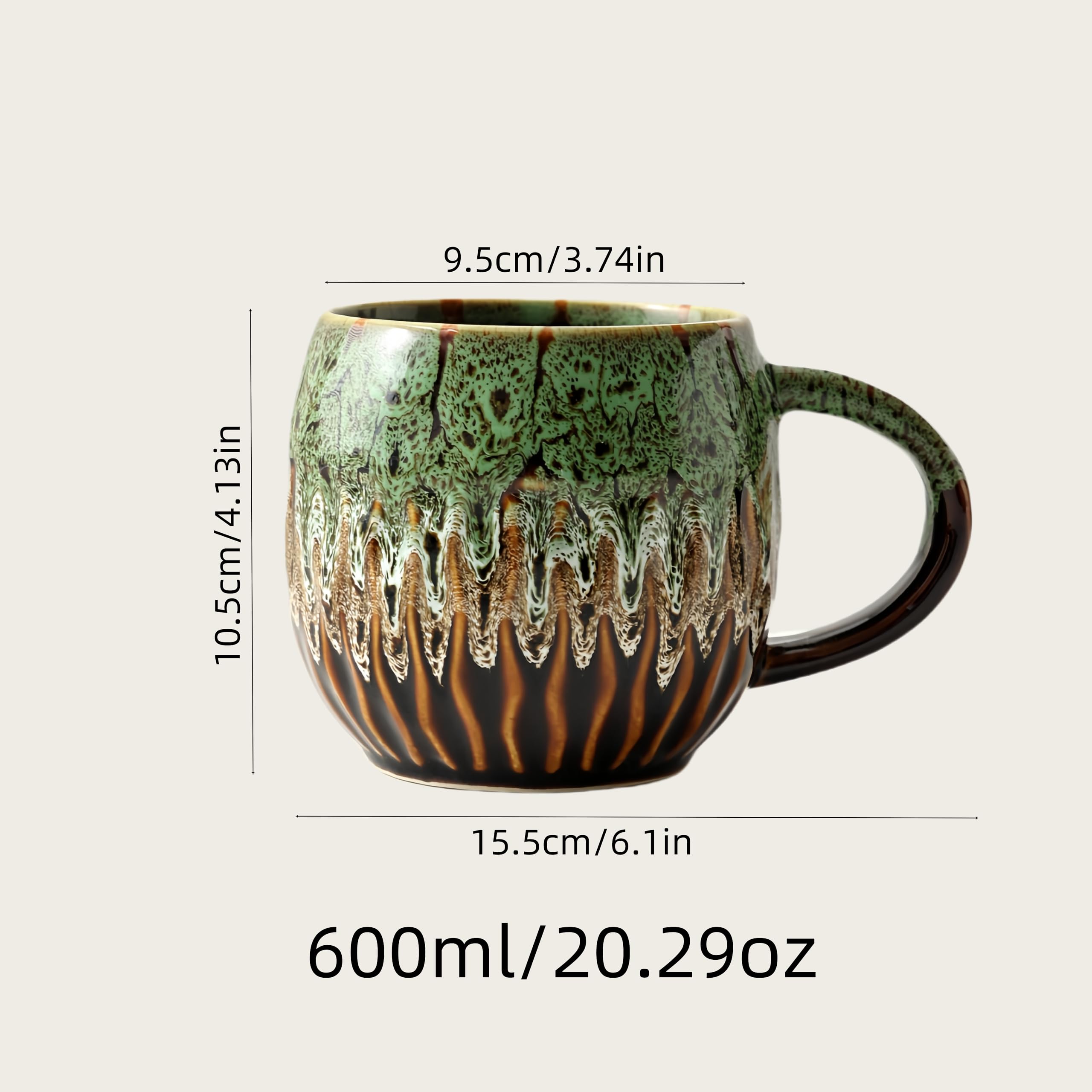 lpylxingyan taza grande 600ml ideal para latte y té caliente durante el día