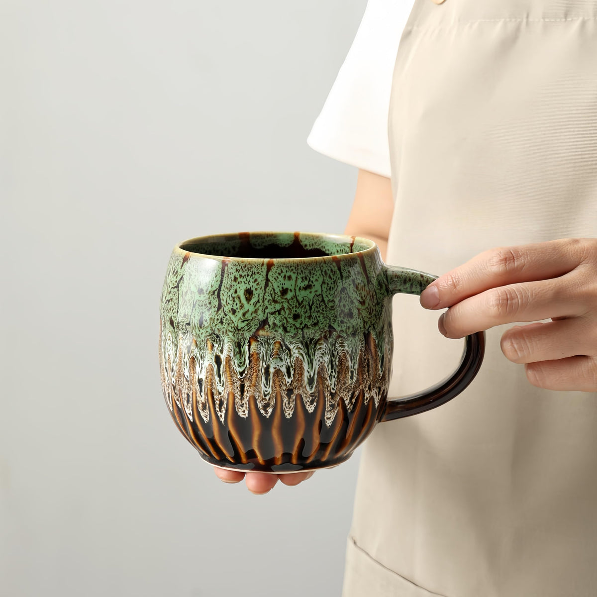 lpylxingyan taza grande con acabado raku variaciones para café matutino con estilo