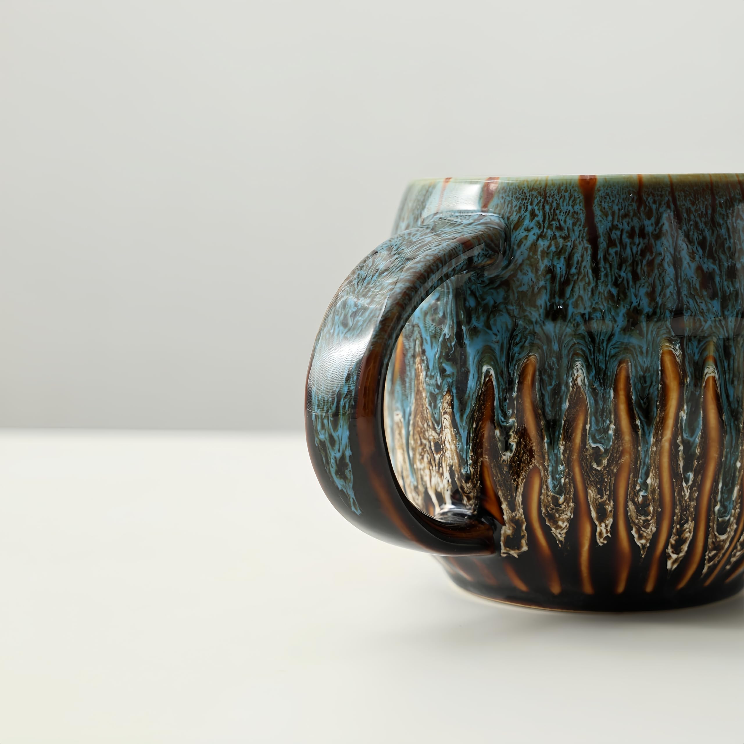 lpylxingyan taza regalo ideal azul raku 20 onzas: regalo perfecto para amantes del café.