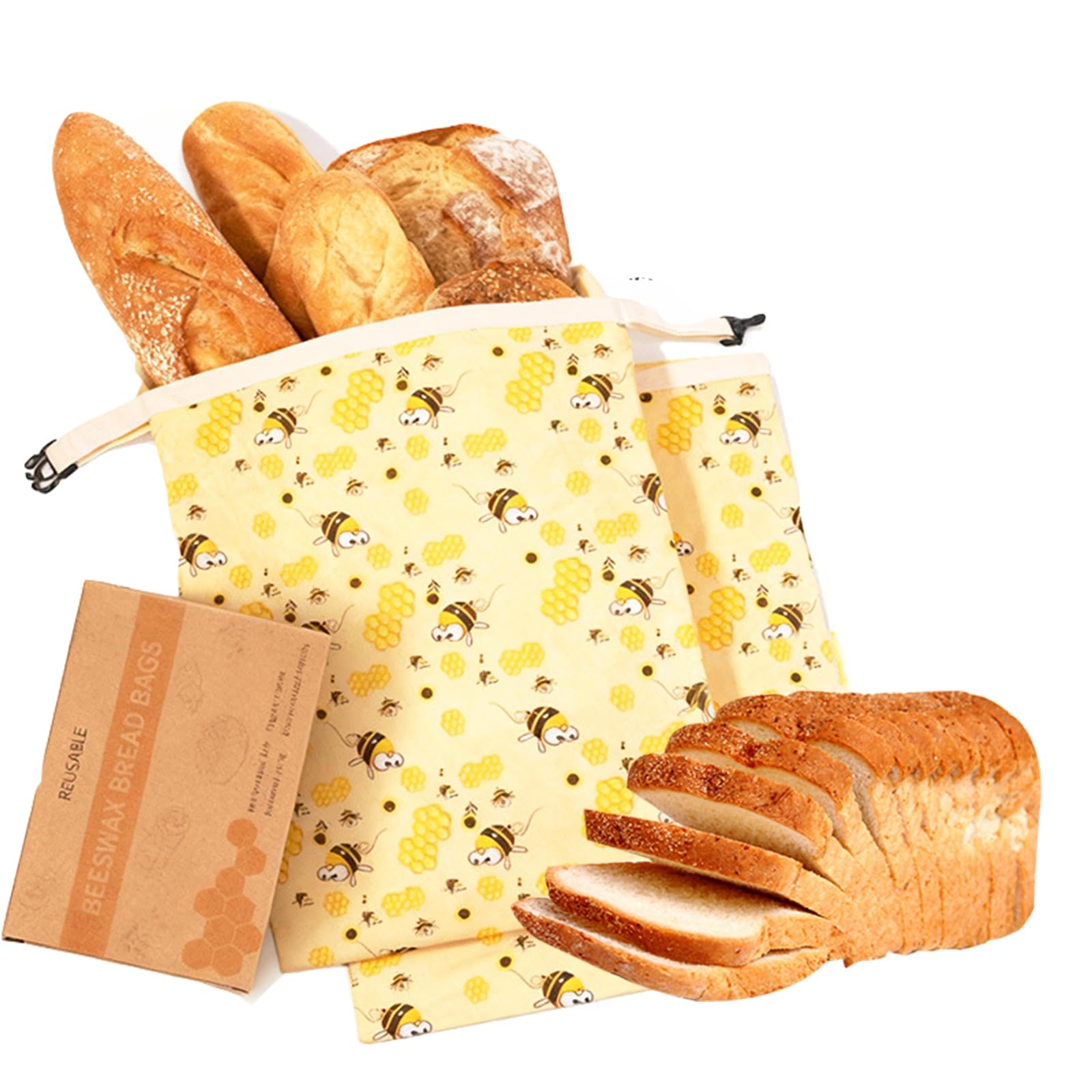 Bolsas de pan reutilizables LQOKTW, juego de dos para almacenamiento práctico.