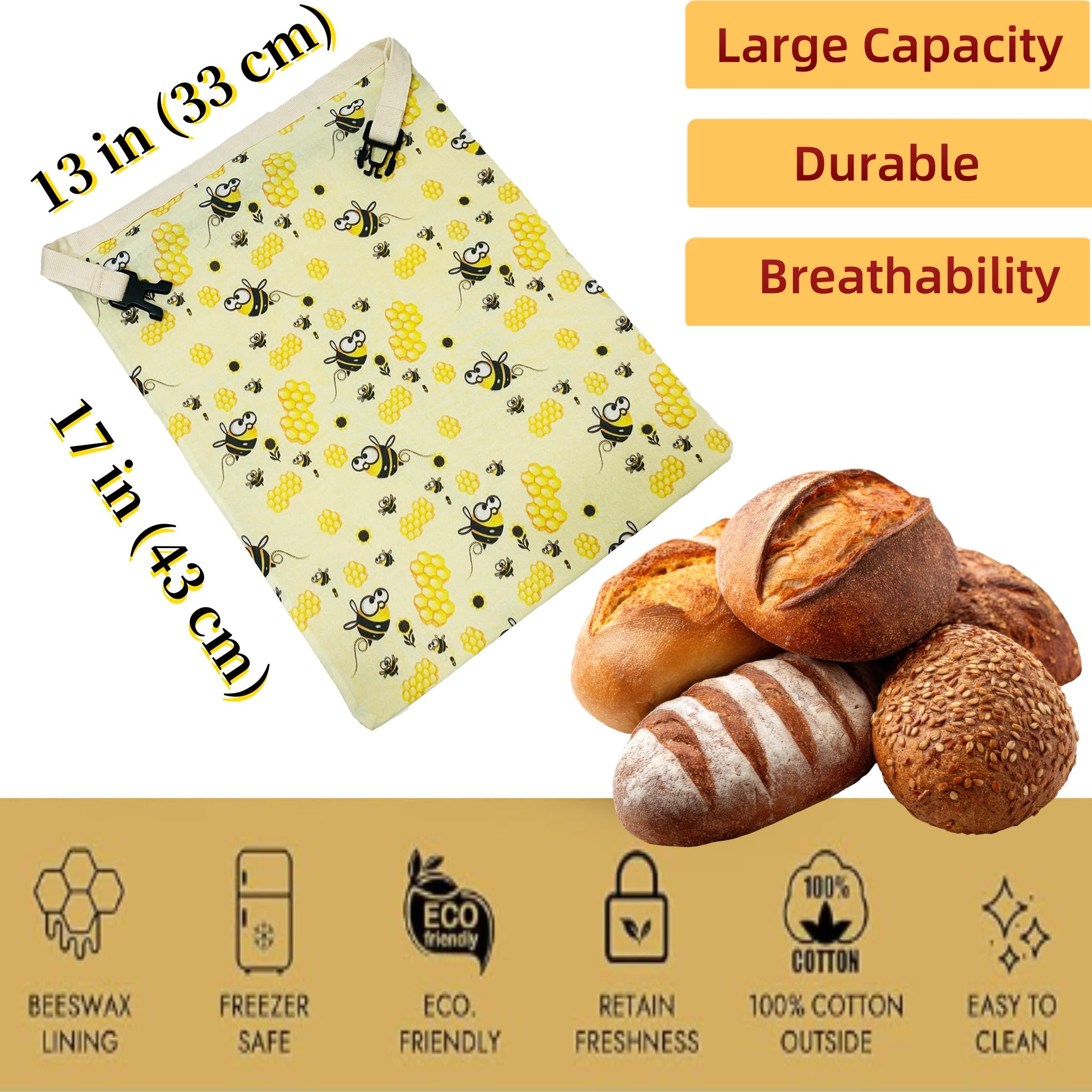 Bolsas LQOKTW XL 17x13 para pan, tamaño ideal para hogazas.