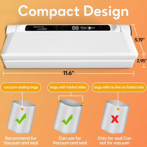 LSA Apparel Selladora de Alimentos con diseño compacto para guardarlo fácilmente.