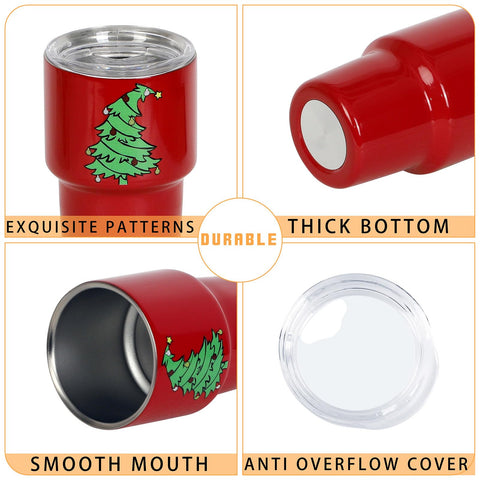 LSBIYUTEFO conjunto de 6 vasos con estampas navideñas.