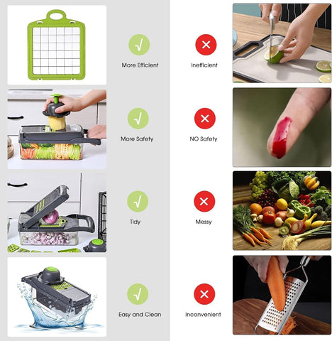 LSLCQW recipiente integrado para contener ingredientes cortados durante la preparación.