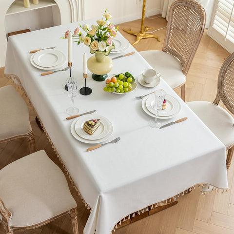 Mantel LSYMJ con franja decorativa para un toque elegante en la mesa.