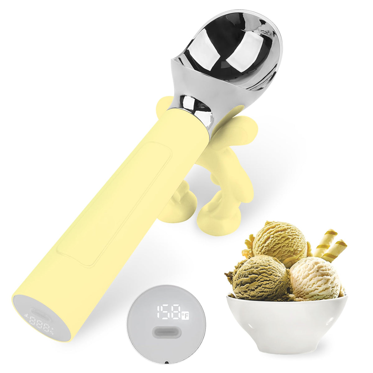 LT LAUDTEC Cuchara caliente para helado en mano, facilita servir helado duro.