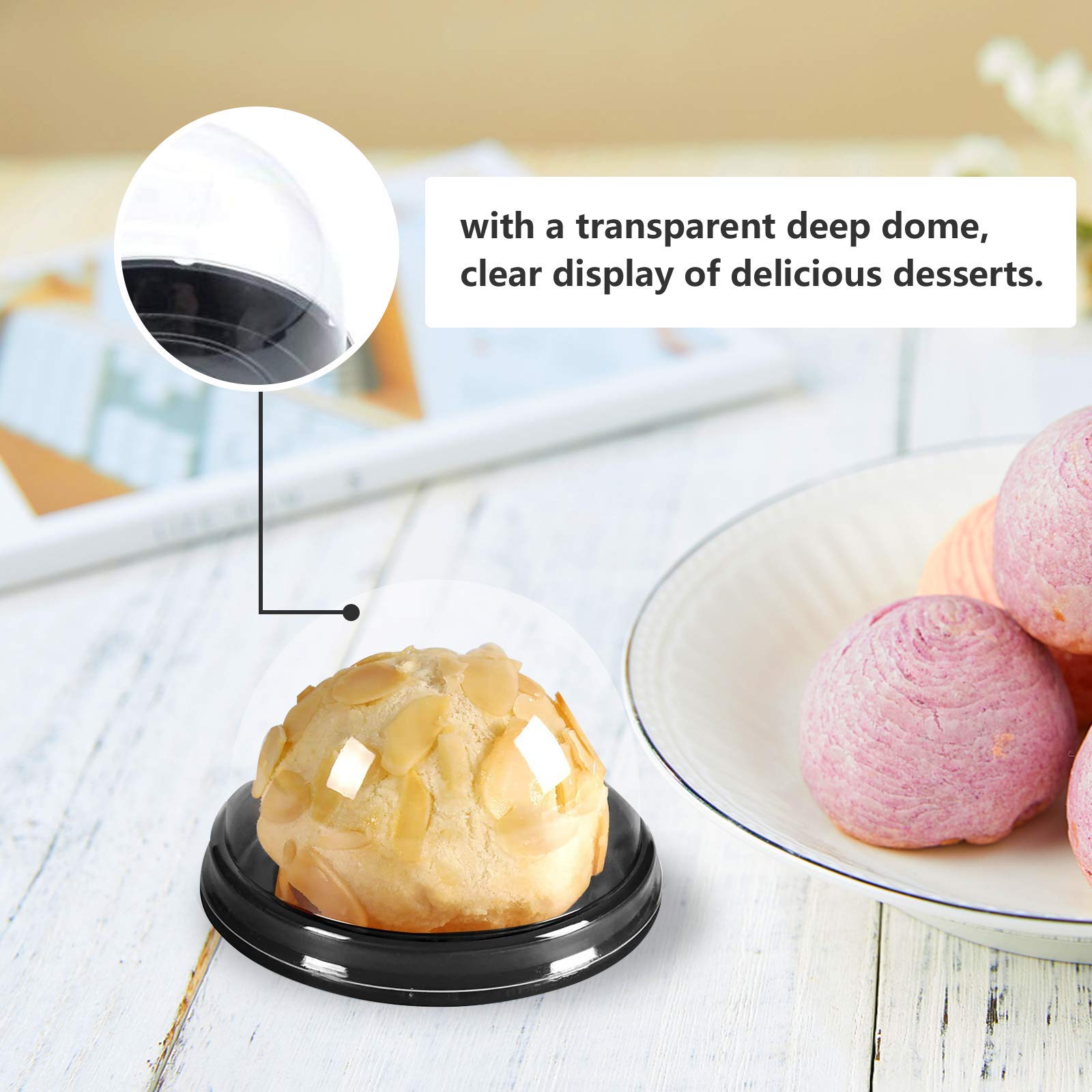 Lubsmuns contenedor mini cupcake domo transparente, exhibe postres atractivos