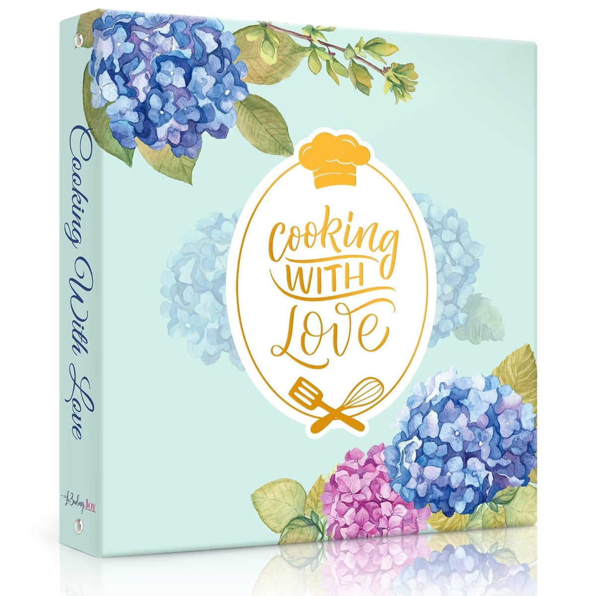 LuBudingJoy portadas azul con hortensias para ordenar recetas con estilo.