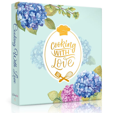 LuBudingJoy portadas azul con hortensias para ordenar recetas con estilo.