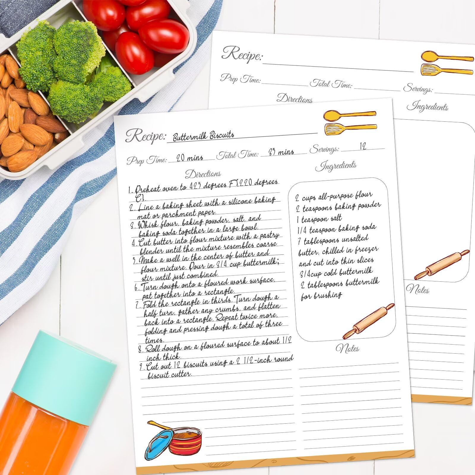 LuBudingJoy Recetario con separadores de colores para organizar