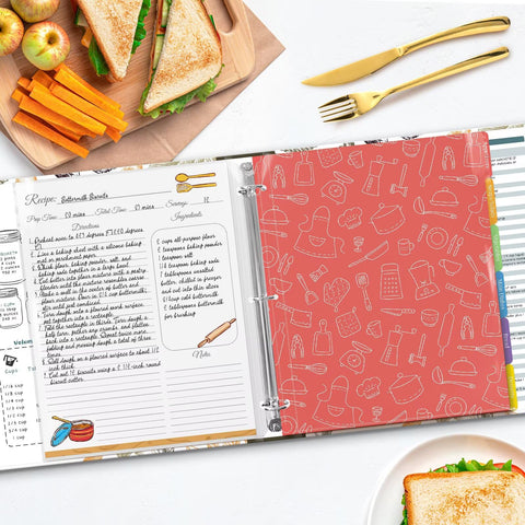 LuBudingJoy Recetario tarjetas en blanco para detallar recetas