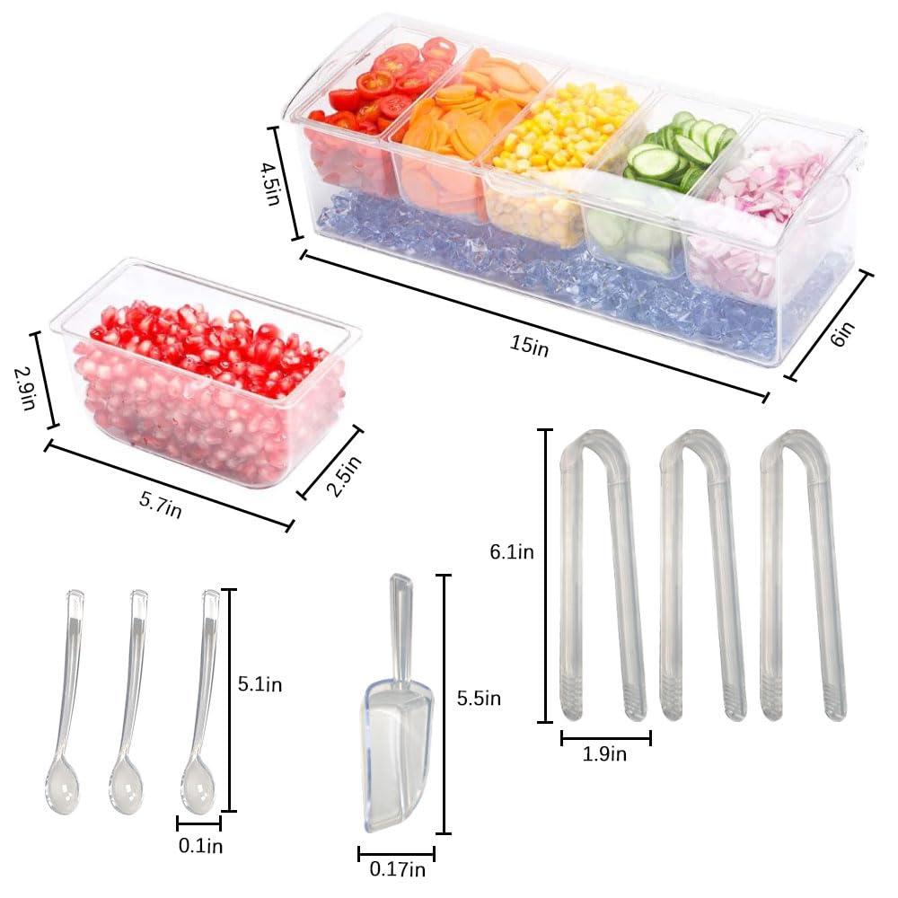 lucasng Bandeja de hielo para condimentos mantiene frescos durante eventos.