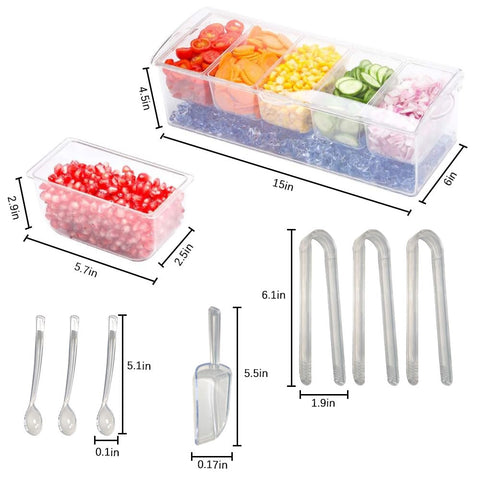 lucasng Bandeja de hielo para condimentos mantiene frescos durante eventos.