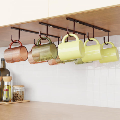 Luckinow ganchos para tazas bajo armario, ahorro de espacio para la cocina.