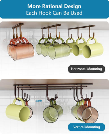 Luckinow organizador de utensilios de cocina, ganchos para tazas y utensilios.