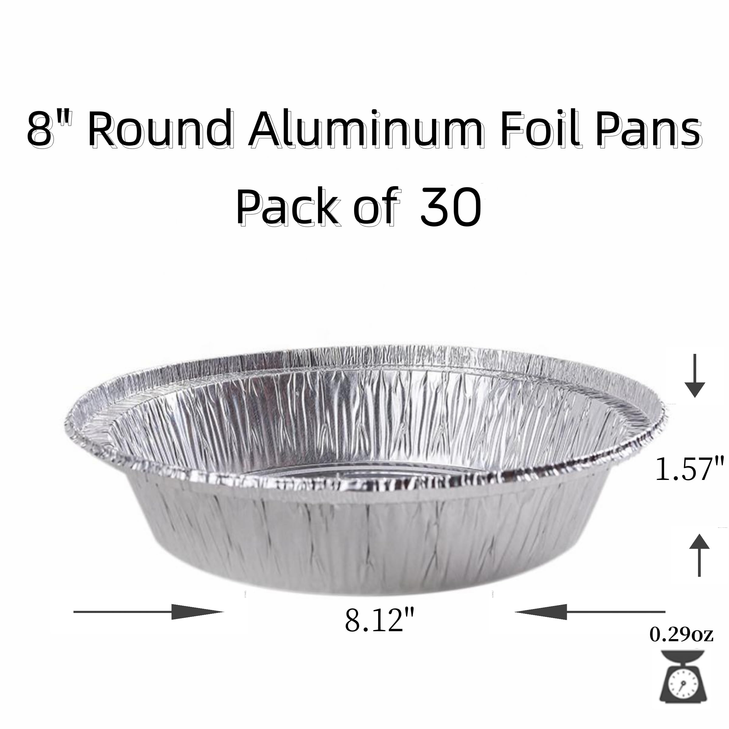 LUCKMETA conjunto de 30 moldes de aluminio 8 pulgadas para hornear y almacenar.