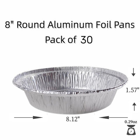LUCKMETA conjunto de 30 moldes de aluminio 8 pulgadas para hornear y almacenar.