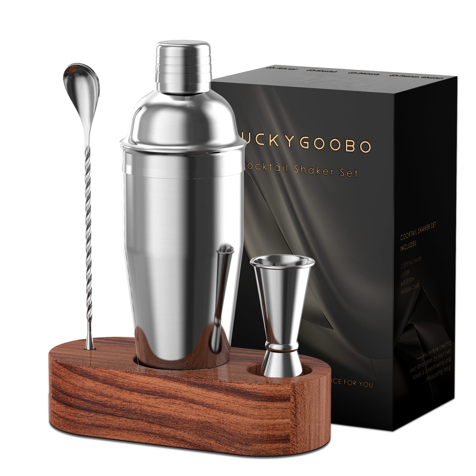 LUCKYGOOBO coctelera 24oz para preparar cócteles en casa con estilo.
